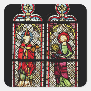 S. Sylvester und John the Evangelist Quadratischer Aufkleber