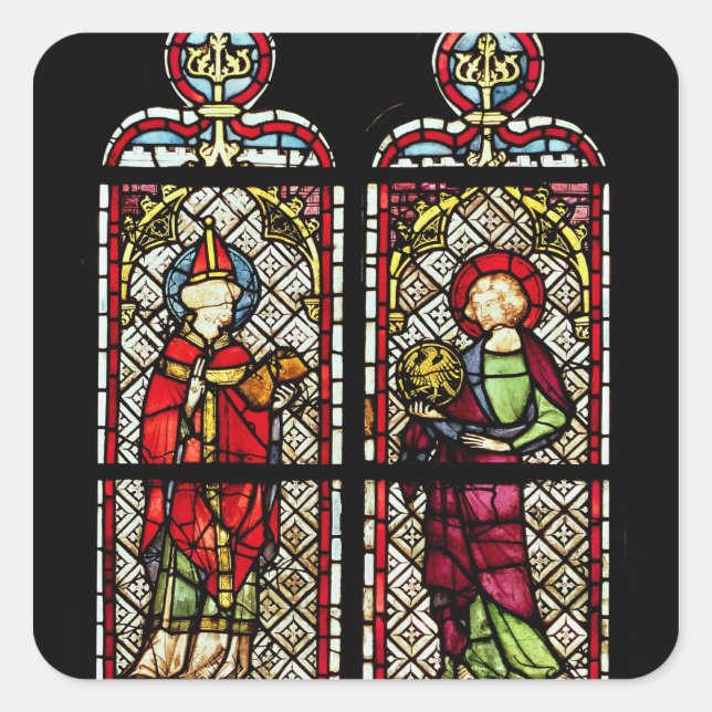 S. Sylvester und John the Evangelist Quadratischer Aufkleber (Vorderseite)