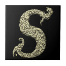 S - The Falck Alphabet (Golden) Fliese