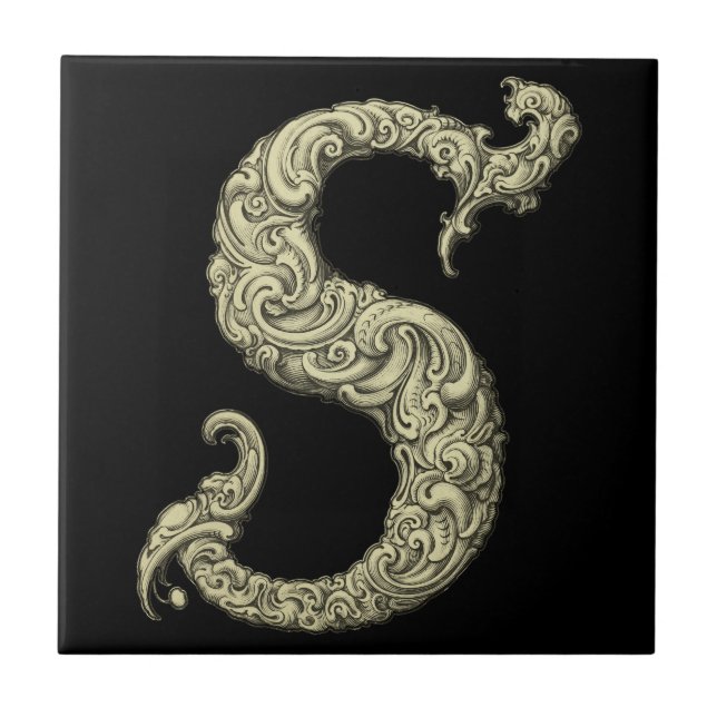 S - The Falck Alphabet (Golden) Fliese (Vorderseite)