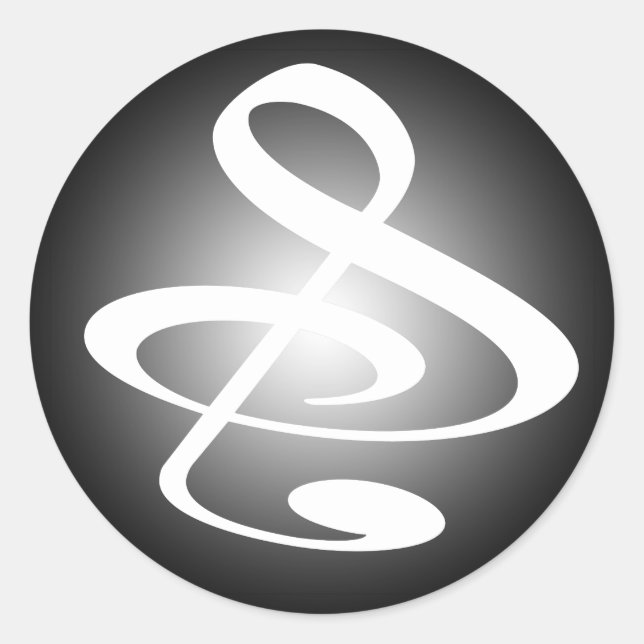 "S", "&" und/oder "Treble Clef" Musical Note Runder Aufkleber (Vorderseite)