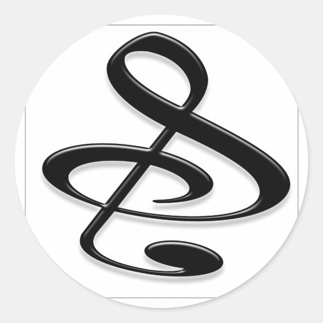 "S", "&" und/oder "Treble Clef" Musical Note Runder Aufkleber (Vorderseite)