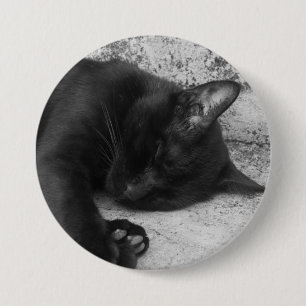 S/W - Schlafende Katze Button