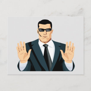SA7 SECRET AGENT BODYGUARD COMIC CARTOON DARK MOB POSTKARTE