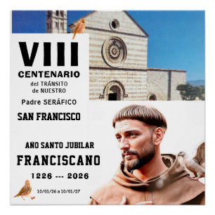 Sa Francisco de Assisi Glänzendes Poster