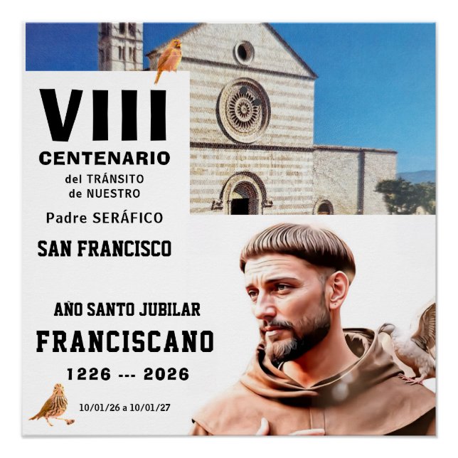 Sa  Francisco de Assisi Glossy Poster (Vorderseite)