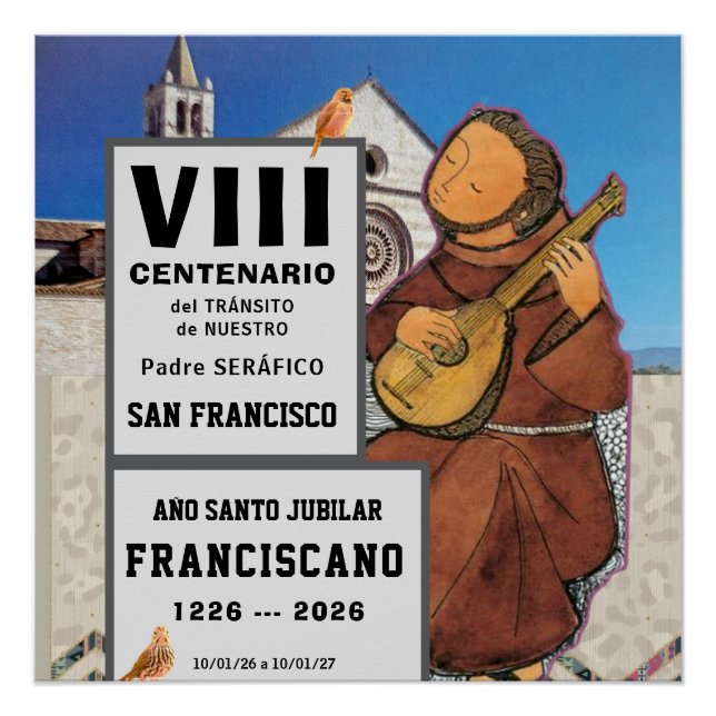 Sa  Francisco de Assisi Glossy Poster (Vorderseite)