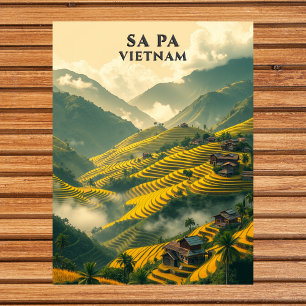Sa Pa Vietnam Reise Reisterrassen Berg Postkarte