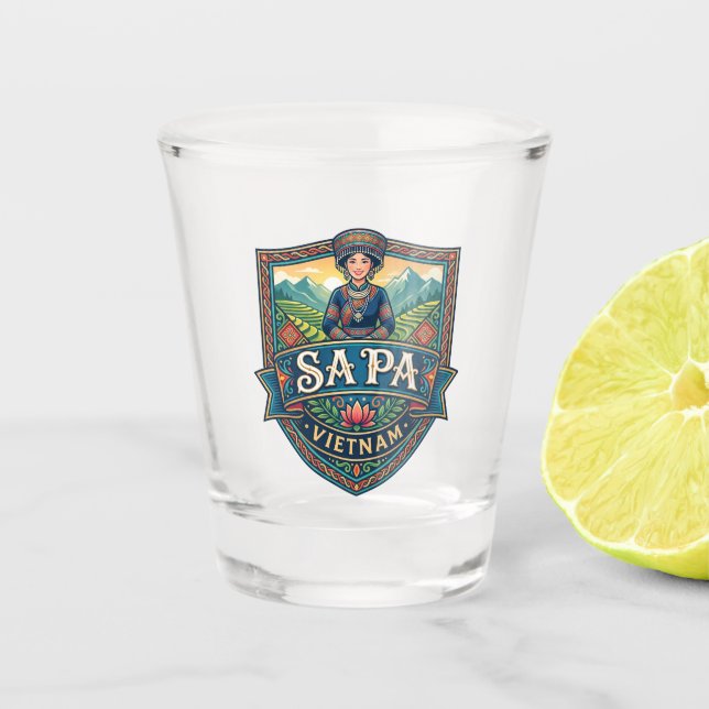 Sa Pa Vietnam Schnapsglas (Vorderseite)
