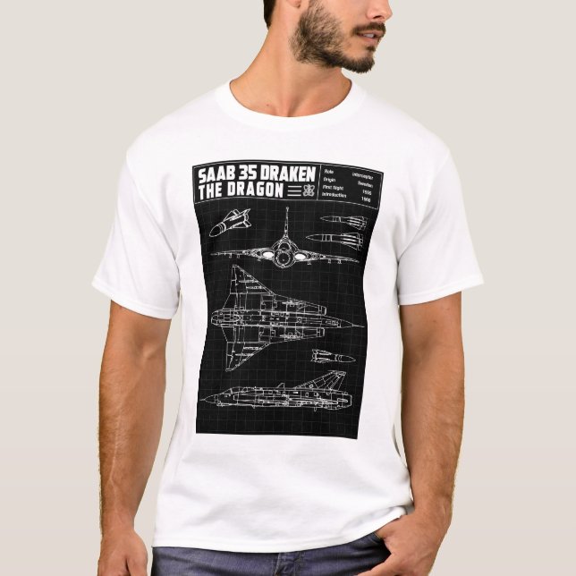 Saab 35 Draken T-Shirt (Vorderseite)
