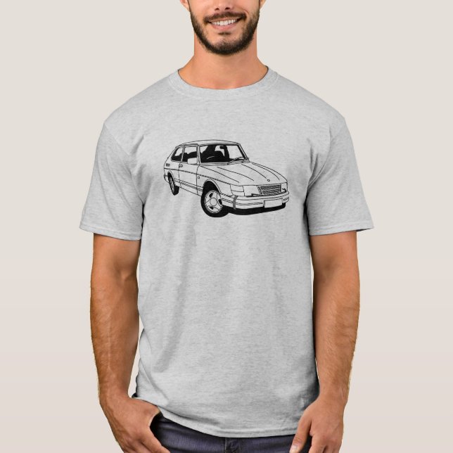 Saab 900 Turbo inspirierter T - Shirt (Vorderseite)