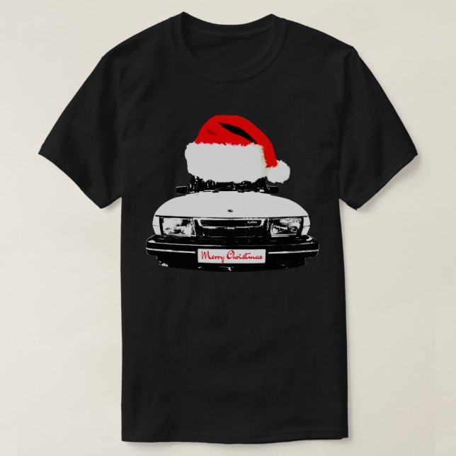 Saab 900 Turbo klassische Weihnachtsausgabe T-Shirt (Design vorne)