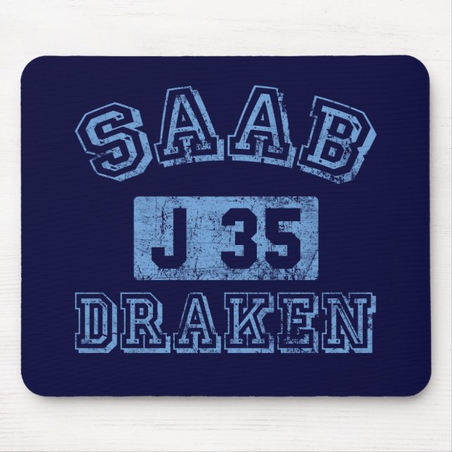 Saab Draken - BLAU Mousepad (Vorne)