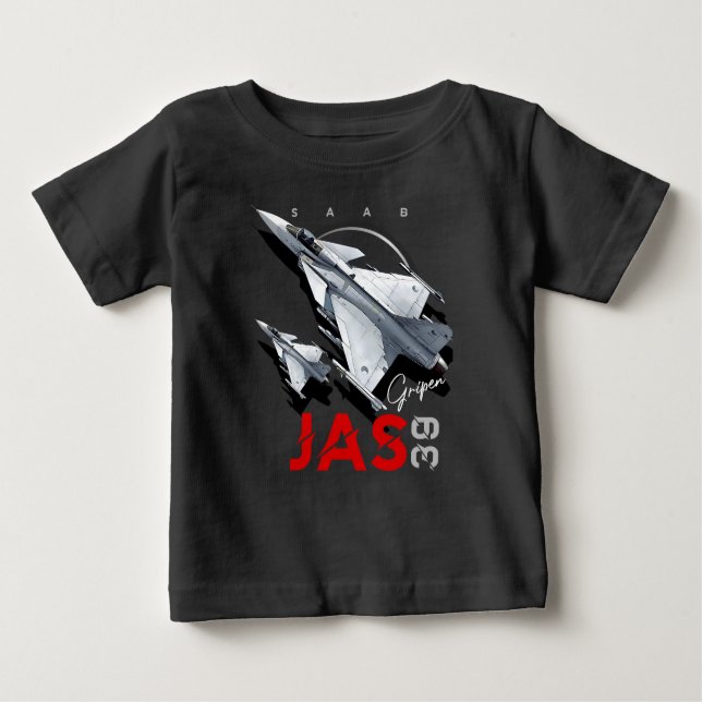 Saab JAS39 Gripen Schwedische Kampfjet-Maschine Baby T-shirt (Vorderseite)