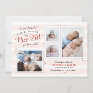Saal auf der Nizzaer Liste Twin Birth Ankündigung