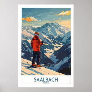 Saalbach Wandkunst Ski Druck - Österreich 1 Poster