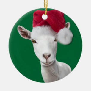 Saanen Goat Weihnachtsmannmütze Weihnachtsschmuck