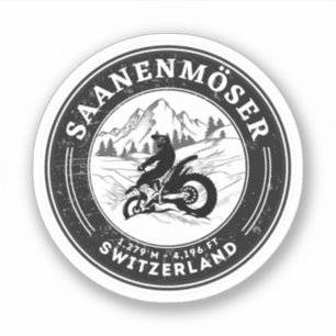 Saanenmöser Pass - Schweizer Alpen - Motorradtour Aufkleber