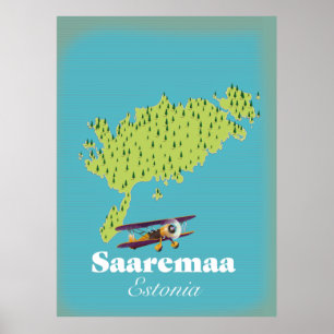 Saaremaa Estland-Karte Poster