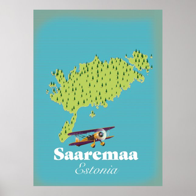 Saaremaa Estland-Karte Poster (Vorne)