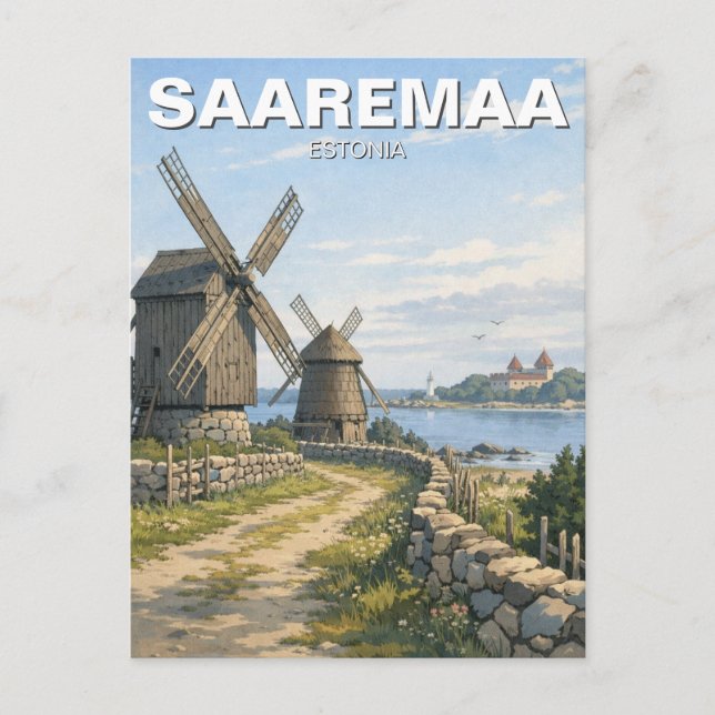 Saaremaa Estland Reise Postkarte (Vorderseite)