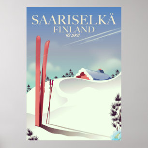 Saariselkä Finnland Skiposter Poster