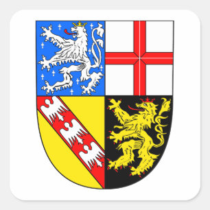 Saarland Wappen Quadratischer Aufkleber