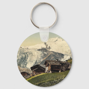 Saas Fee, Alpenblick, Wallis, Alpen von, Schweiz Schlüsselanhänger