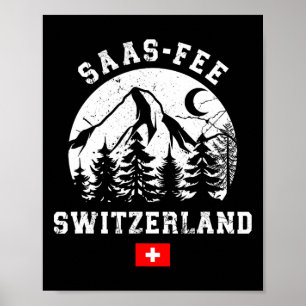 Saas-fee Schweiz Skigebiet Alpen Alpinski Poster