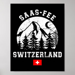 Saas-fee Schweiz Skigebiet Alpen Alpinski Poster