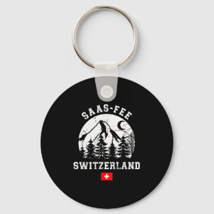 Saas-fee Schweiz Skigebiet Alpen Alpinski Schlüsselanhänger