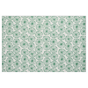 Saatköpfe - Forest Green on White Stoff