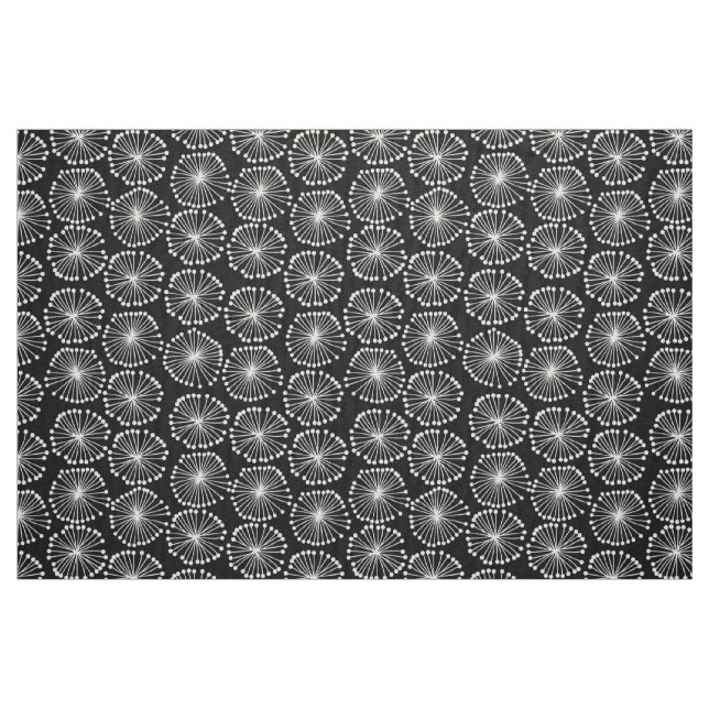 Saatköpfe - weiß auf schwarz stoff (Fat Quarter (45,7 x 55,9 cm))