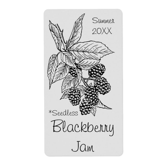 Saatloses BlackBerry-Jam Jar Label (Anpassen) (Vorne)