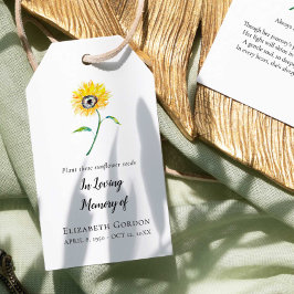 Saatpackungen für Sonnenblumen Geschenkanhänger