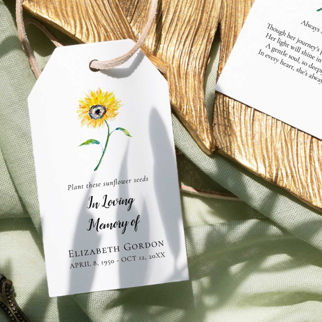 Saatpackungen für Sonnenblumen Geschenkanhänger (Von Creator hochgeladen)