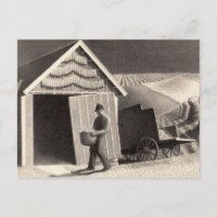 Saatzeit und Ernte, 1937 von Grant Wood