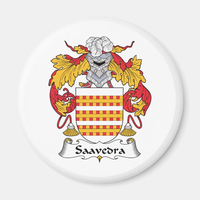 Saavedra Familienwappen Magnet (Vorne)