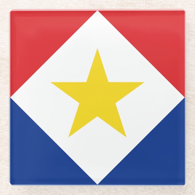 Saba Flag Glasuntersetzer (Vorderseite)