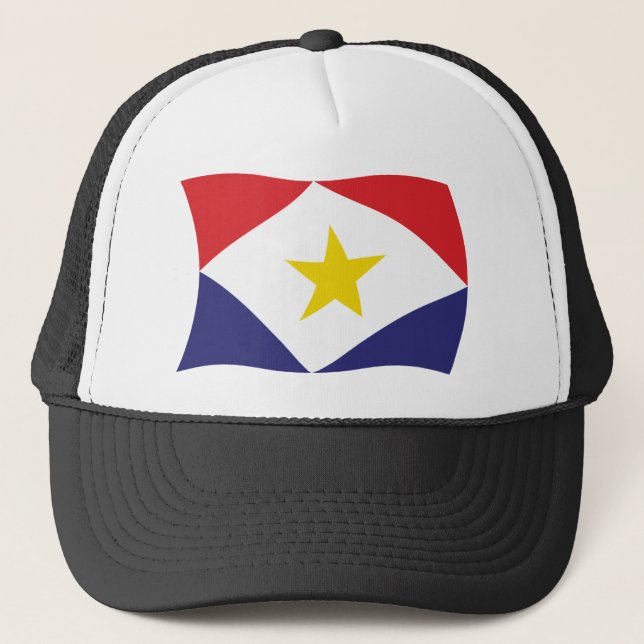 Saba Flag Hat Truckerkappe (Vorderseite)