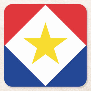 Saba Flag Rechteckiger Pappuntersetzer