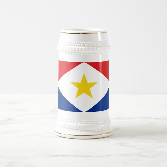 Saba-Flagge Bierglas (Mittel)