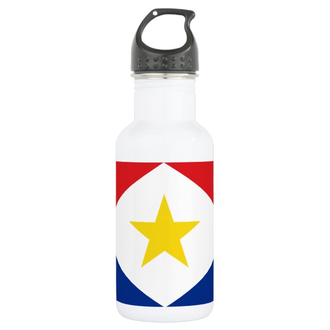 Saba-Flagge Edelstahlflasche (Vorderseite)