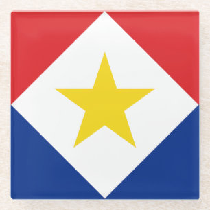 Saba-Flagge Glasuntersetzer