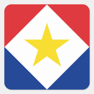Saba-Flagge Quadratischer Aufkleber