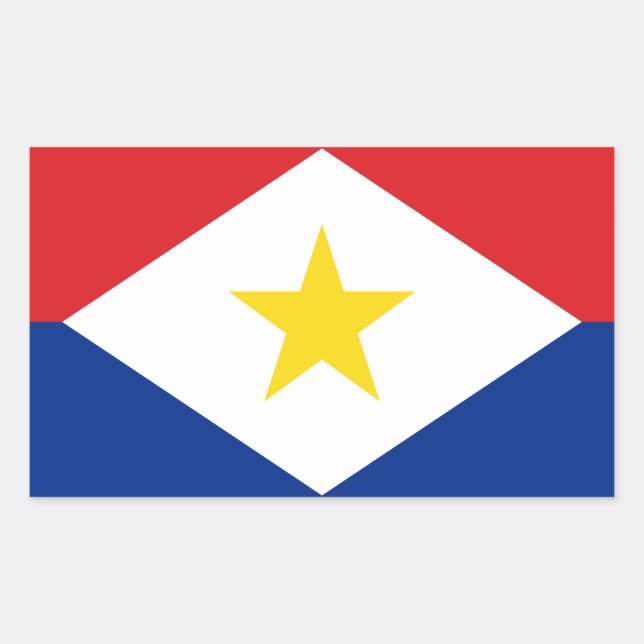 Saba-Flagge Rechteckiger Aufkleber (Vorderseite)