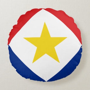 Saba-Flagge Rundes Kissen