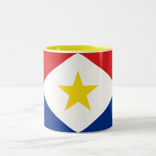Saba-Flagge Zweifarbige Tasse