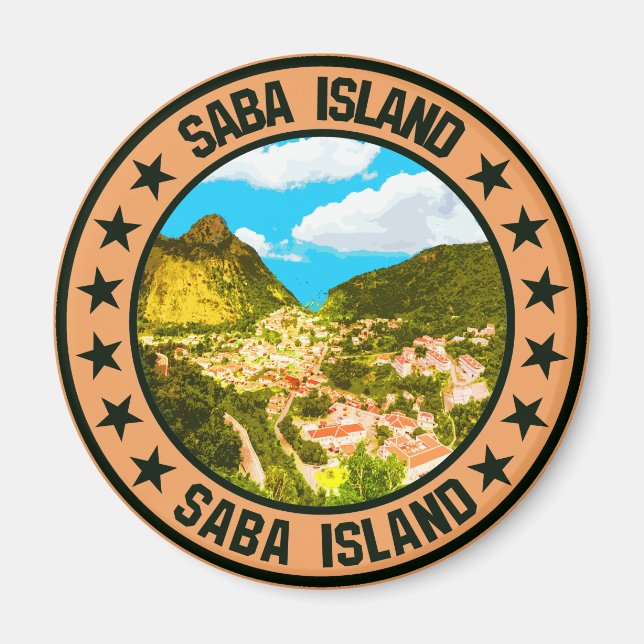 Saba Island Magnet (Vorne)