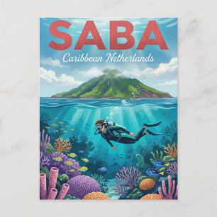 Saba Karibische Niederlande Postkarte